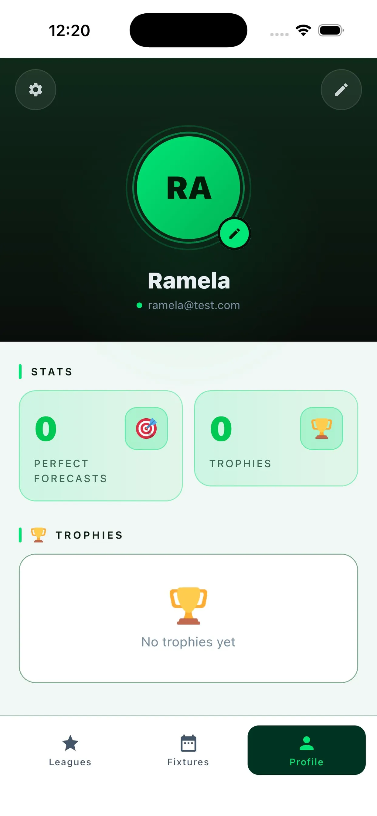 Captura de pantalla: Perfil y trofeos